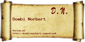 Dombi Norbert névjegykártya