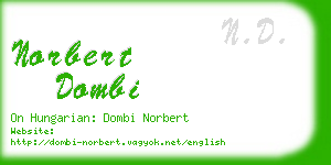 norbert dombi business card